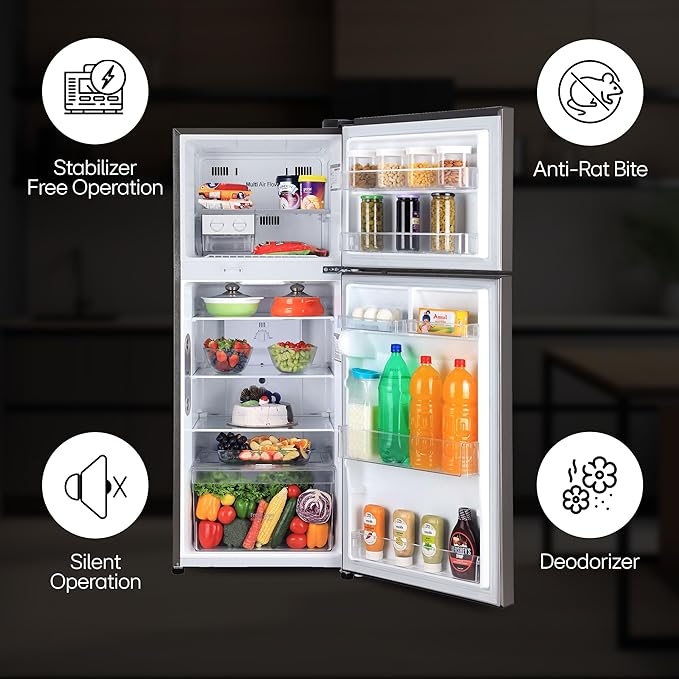 LG 242 L 3 Star Smart Inverter Frost-Free Double Door Refrigerator (GL-I292RPZX, Shiny Steel, Door Cooling+) - Image 3